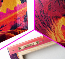 Cargar imagen en el visor de la galería, Cool lioness art, boss lady art, framed canvas print, pastel art of Africa