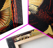 Load image into Gallery viewer, Bald eagle mural art, framed canvas print, framed wall art, cool bedroom wall decor