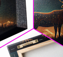 Load image into Gallery viewer, Deer made of stars, reflection stag, framed canvas print, unique wall art