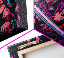 Load image into Gallery viewer, Barbarian pixel art, vaporwave RPG concept art, framed canvas print