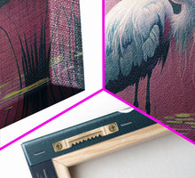 Load image into Gallery viewer, Beautiful stork watercolor, framed canvas print