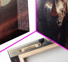 Load image into Gallery viewer, Desert Rhinoceros Animal Nature Ivory Tusk Fine Art Print, Wall Decor, Wall Poster, Wall Art Print