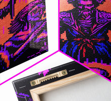 Carregar imagem no visualizador da galeria, Tabletop RPG pixel art, Human Warlock Art, framed canvas print, framed game room decor