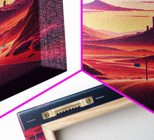 Load image into Gallery viewer, Apache Trail Scenic Drive, Framed Canvas Print, Roads of Arizona, retro style art