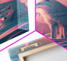 Carregar imagem no visualizador da galeria, Cute Arctic Fox Art, animal prints, framed canvas print wall art, vaporwave aesthetic soothing art