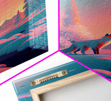 Carregar imagem no visualizador da galeria, Cute arctic fox art in the snow, framed canvas print