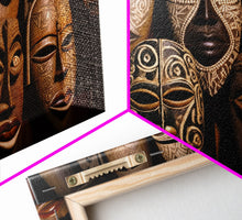 Carregar imagem no visualizador da galeria, African Traditional Masks Framed Canvas Wall Art | Canvas Print Decor for Home & Office Decoration I Ready To Hang Canvas Print