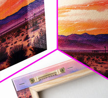 Load image into Gallery viewer, Arizona Desert at Sunset, Dirt Road, Framed Canvas Print, Colorful Wall Art, Sofa Art