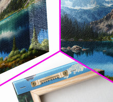 Carregar imagem no visualizador da galeria, Calm and Serene Landscape Painting, Framed Canvas Print, Canvas Art, Framed wall decor, living room wall art, Pine Tree Lake