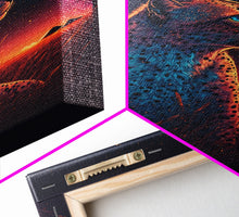 Cargar imagen en el visor de la galería, Cheetah Art Print, Framed Canvas Print, Leopard Art, Leopard Print, Retro Synthwave Art, Cheetah Wall Art, Cheetah Painting