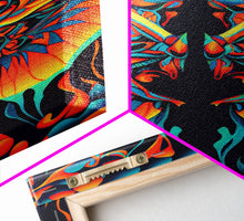 Load image into Gallery viewer, Butterfly Fire Rorschach Art, Dual Meaning, Framed Canvas Print, Optical Illusion Art