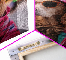 Load image into Gallery viewer, Cocker Spaniel In Sunglasses Pink Shirt Wall Print, Dog Portrait, Dog Art Print, Framed Wall Art, Framed Canvas, Wall Print, Wall Canvas