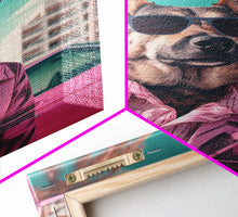 Carregar imagem no visualizador da galeria, German Shepherd Pink Suit Wall Print, Animal Wall Art, Dog Portrait, Dog Art Print, Framed Wall Art, Framed Canvas, Wall Print, Wall Canvas