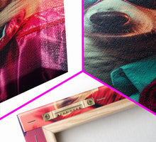 Cargar imagen en el visor de la galería, Corgi In Pink Suit Sunglasses Wall Print, Dog Décor, Dog Art Print, Dog Portrait, Framed Wall Art, Framed Canvas, Wall Print, Wall Canvas