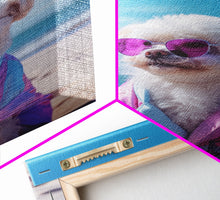Load image into Gallery viewer, CShih Tzu In Beach Sunglasses Wall Print, Dog Décor, Dog Print, Dog Portrait, Framed Wall Art, Framed Canvas, Wall Print, Wall Canvas
