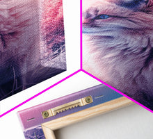 Load image into Gallery viewer, Arctic Fox Wall Print, Animal Art Print, Animal Portrait, Pink Art, Wildlife Art, Framed Wall Art, Framed Canvas, Wall Print, Wall Canvas