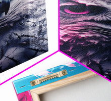 Load image into Gallery viewer, Bird Wall Print, Animal Art Print, Animal Portrait, Pink Art, Wildlife Art, Owl Art, Framed Wall Art, Framed Canvas, Wall Print, Wall Canvas