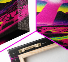 Load image into Gallery viewer, Psychedelic UFO Art, The Abduction, Retro 80s Style Scifi Art, Framed Canvas Print