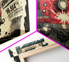 Cargar imagen en el visor de la galería, Fictional Soviet Propaganda Train Poster, Framed Canvas Print, Large Wall Art, USSR Art