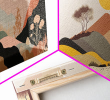 Carregar imagem no visualizador da galeria, Abstract Cactus Desert Print Set of 3 Prints, Boho Decor, Desert Sun Moon Wall Art, Terracotta Blush Black Art, Framed Canvas