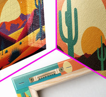 Load image into Gallery viewer, Desert Art, Desert Prints, Trendy Wall Prints, Framed Canvas Art, 3 Piece Wall Prints, Southwestern Decor, Primitive Cactus Art, Arizona Art