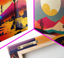 Load image into Gallery viewer, Art Deco Minimalism Desert Art, 3 Piece Triptych Art, Framed Canvas Prints, Multi-Panel Art, Desert Prints, Arizona Art, Western Decor