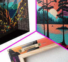 Carregar imagem no visualizador da galeria, 3 Piece Framed Canvas Wall Art Wood Panel Effect Mountain Range Top Print Modern Art, Rustic Living Room Wall Art, Western Decor, Retro Feel