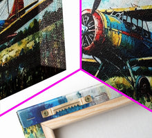 Carregar imagem no visualizador da galeria, Aeroplane Art, Antique Airplane Painting Canvas Print, Framed Canvas Art, Above Sofa Art, Gift for RC Plane Pilot, Retro Plane Art