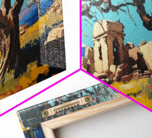 Load image into Gallery viewer, Ancient Roman Ruins, Framed Canvas Print, Old World Art, Olive Tree Amongst The Ruins, Living Room Decor