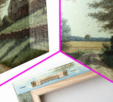 Load image into Gallery viewer, Cottage Oil Painting Framed Canvas Print | Rustic Wall Art | Vintage Muted Print | Farmhouse | Boho Style | Minimalist