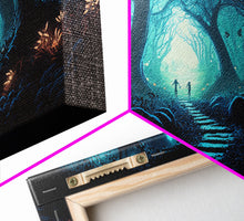 Load image into Gallery viewer, Beautiful Fantasy Art, Framed Canvas Print, Moonlit Forest Floor Fantasy Concept Art
