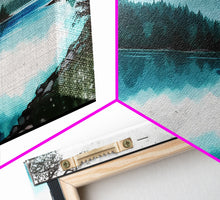 Load image into Gallery viewer, Mountain Lake, Watercolor Landscape Painting Canvas Print - Ready To Hang Large Gallery Wrapped Canvas Wall Art Prints With Floating Frames