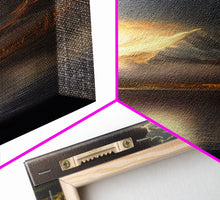 Carregar imagem no visualizador da galeria, Framed Canvas Wall Art Wood Panel Effect Mountain Range Top Print Modern Art Rustic Decor for Living Room, Original Mountain Painting