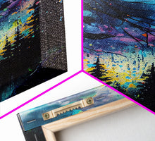 Carregar imagem no visualizador da galeria, Abstract Pine Canvas Print of Oil Painting, Large Original Textured Fall Pine Forest Painting Contemporary Living Room Wall Art Decor