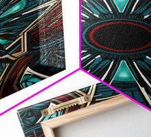 Load image into Gallery viewer, Art Deco Pattern Wall art - Framed Canvas Print - Art Deco - Red & blue art - Colorful painting - Patterns art - Wall art - Living room art