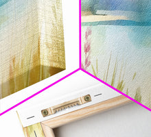 Carregar imagem no visualizador da galeria, Abstract Nature Wall Art Print, Wildflowers, Lake, River, Watercolor Art, Large Canvas Art Print, Panoramic, Wall Art, Canvas Print