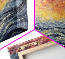 Carregar imagem no visualizador da galeria, Abstract Sea Horizon Wall Art, Vibrant Abstract, Framed Print Art, Sunset, Ocean, Textured Abstract Panoramic, Wall Art, Canvas Print