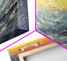 Carregar imagem no visualizador da galeria, Abstract Sea Wall Art, Vibrant Abstract, Framed Art, Sunset, Ocean, Abstract Nature, Textured Abstract, Panoramic, Wall Art, Canvas Print