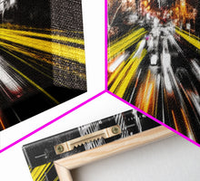 Load image into Gallery viewer, Long Exposure City Street Lights Wall Art, Urban Art Print, Night In The City, Streaks Of Light, Panoramic, Wall Art, Canvas Print