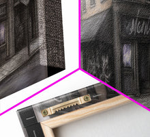 Load image into Gallery viewer, Dystopian City Canvas Print, Buildings, Man On Street, Urban Art, Large Urban Art Print, Wall Decor, Panoramic, Wall Art, Canvas Print