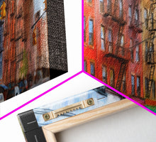 Cargar imagen en el visor de la galería, Colorful Abstract Row Of Buildings City Canvas Print, Large Urban Art Print, Cityscape Art, Vibrant Art, Panoramic, Wall Art, Canvas Print
