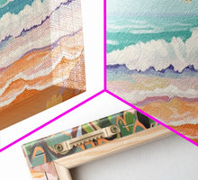 Load image into Gallery viewer, Beach Shore Art Canvas Print, Green Leaves, Canvas Beach Wall Art, Ocean Waves, Beach Sand Wall Art, Panoramic, Wall Art, Canvas Print