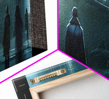 Cargar imagen en el visor de la galería, City Canvas Art Print, City Art, Dark Night Street Art, Urban Art, Neon Lights In City, Large Urban Art, Panoramic, Wall Art, Canvas Print