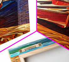 Carregar imagem no visualizador da galeria, Abandoned Canoe On The Lake, Framed Canvas Print, Oil Painting Style, Abstract Wall Art, Lakehouse Wall Decor, Boho Art