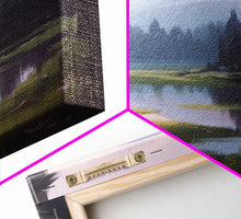 Load image into Gallery viewer, Beautiful Mountain and Stream Landscape Watercolor Painting, Framed Canvas Print, Nature / Landscape Painting