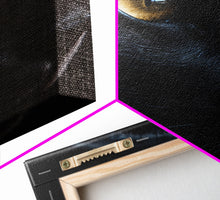 Load image into Gallery viewer, Beautiful Black Cat Portrait, Cat Photography, Framed Canvas Print, Framed Art, Halloween Witch Cat Art