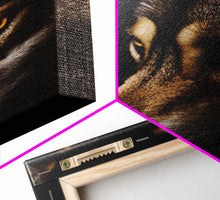 Load image into Gallery viewer, Animal Prints, Timber Wolf, Portrait Of A Wolf, Framed Canvas Print, Wolf Photography Art, Timber Wolves Art