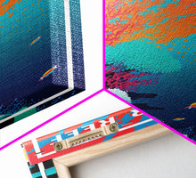 Load image into Gallery viewer, Barrier Reef Art Print, Australia Poster, Queensland Poster, Travel Wall Print, Travel Poster, Travel Wall Art, Canvas Wall Print