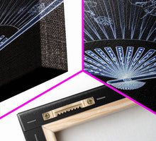 Cargar imagen en el visor de la galería, Folding Fan Wall Art, Chinese Art Print, White Fan, Black And White, Minimalist Print, Wall Decor, Canvas Print, Wall Art, Framed Canvas