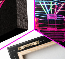 Carregar imagem no visualizador da galeria, 3D Light Bulb Wall Art, Neon Lights Art, Vibrant Art, Minimalist Print, Wall Decor, Canvas Print, Wall Art, Framed Canvas